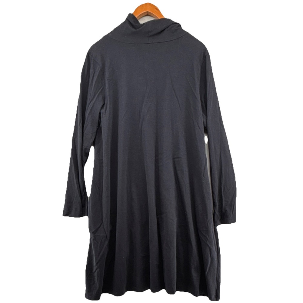 Pure Jill Cowl Neck Tunic Dress‎ L Lagenlook Swing Pima Cotton Tencel Pockets - Picture 7 of 13